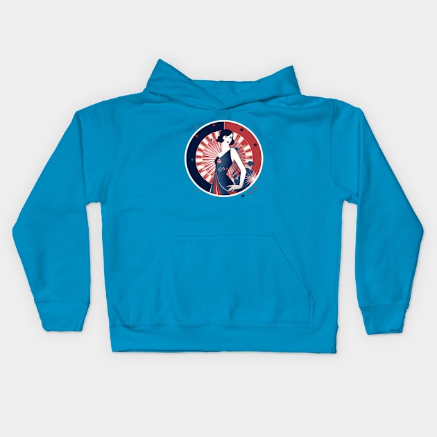 Lady USA 40 Kids Hoodie by jPodushko